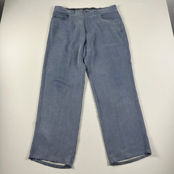 Tommy Bahama Dress Pants Mens 35x31 Blue 100%‎ Silk Straight Trousers Slacks